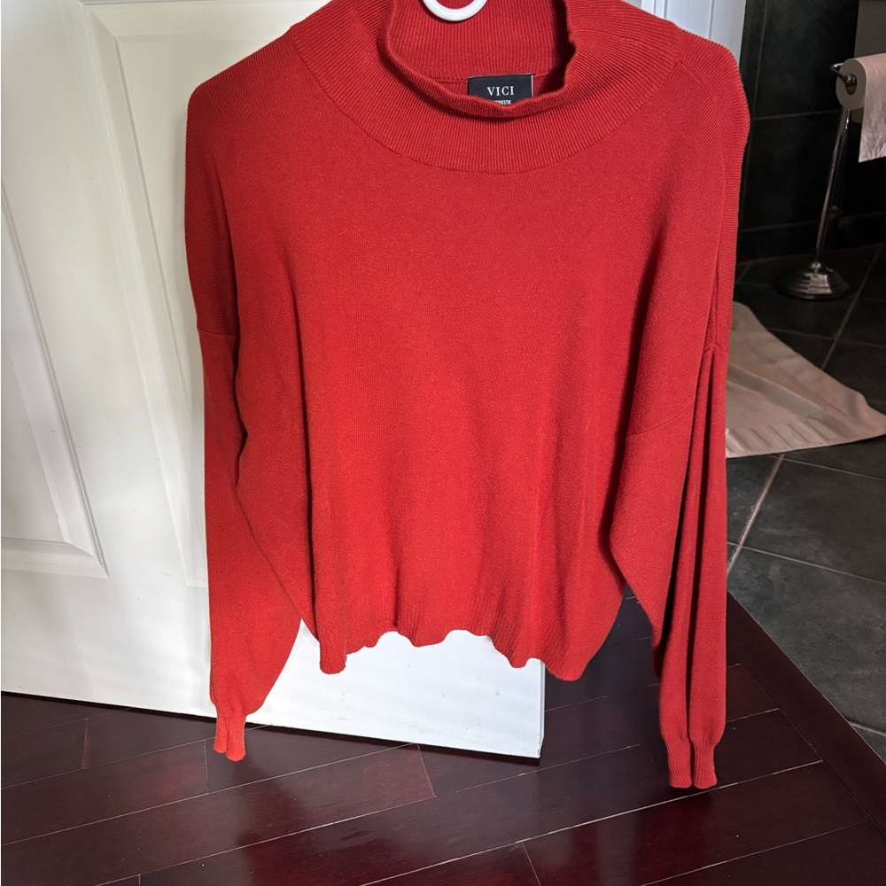 Vici Vibrant Red Knit Sweater